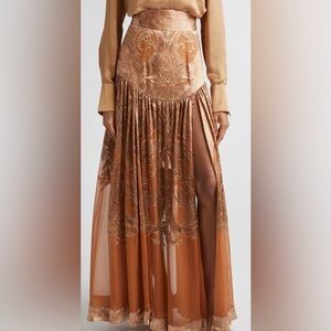 NWT Zimmermann Memento Brown Paisley Skirt
